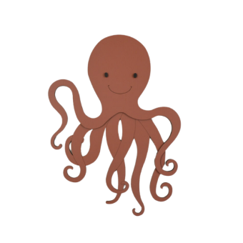 Houten muursticker - Octopus (22cm x 30cm) - kleur te kiezen